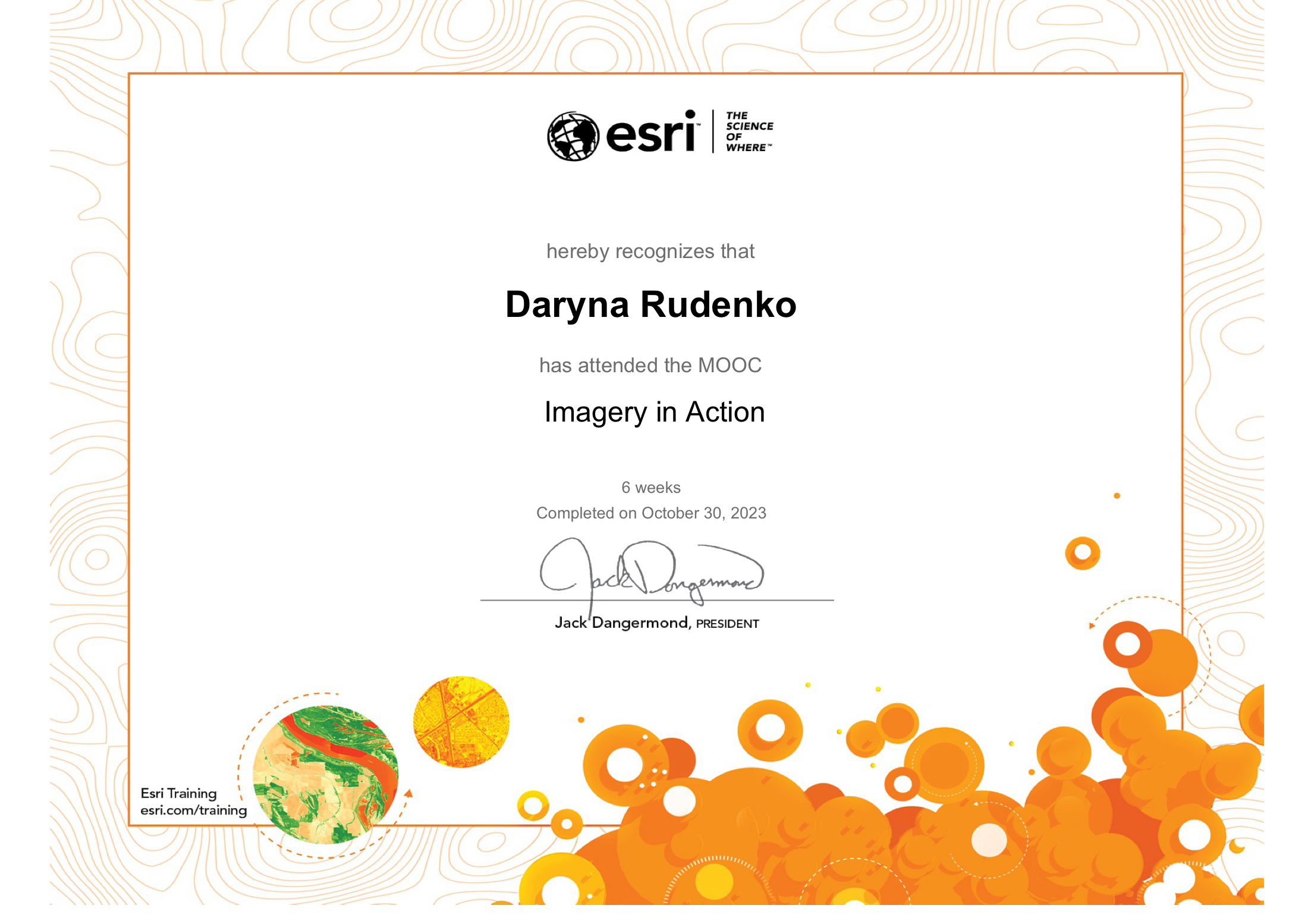 Imagery in Action certificate preview